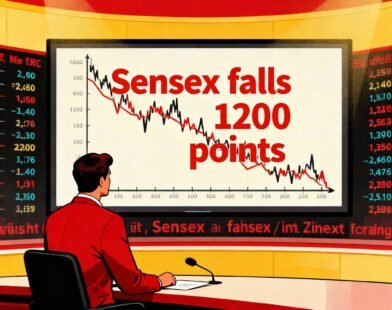 Stock Market Crash: Sensex Falls 1,200 Points | Global Selloff Hits Indian Markets